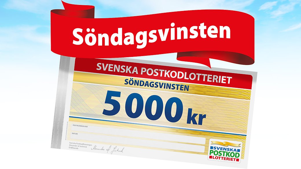 Varje söndag lottas 5000 kr per lott ut till en vinnande postkod någonstans i Sverige. 
